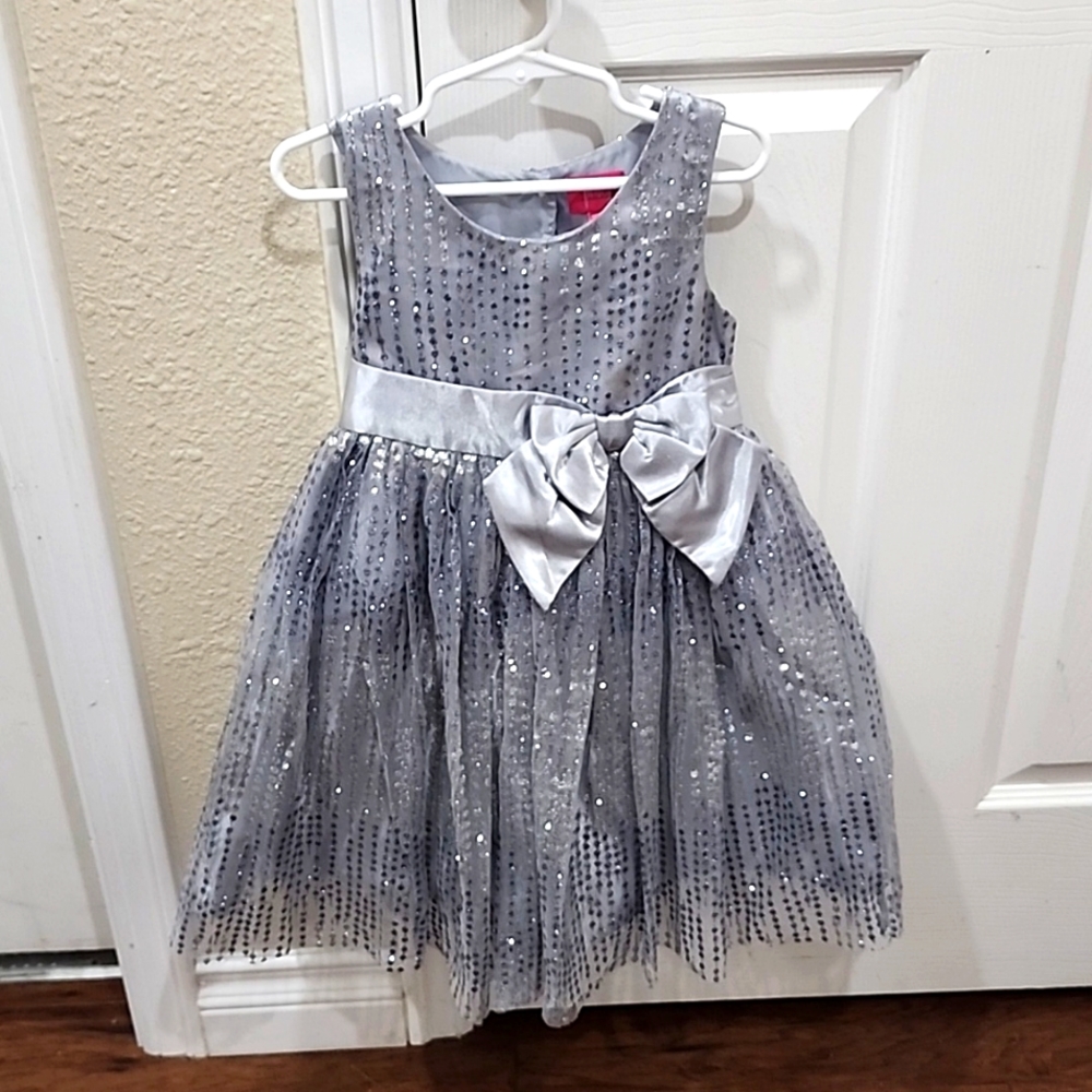 Pinky, silver sparkly dress girl's size 5